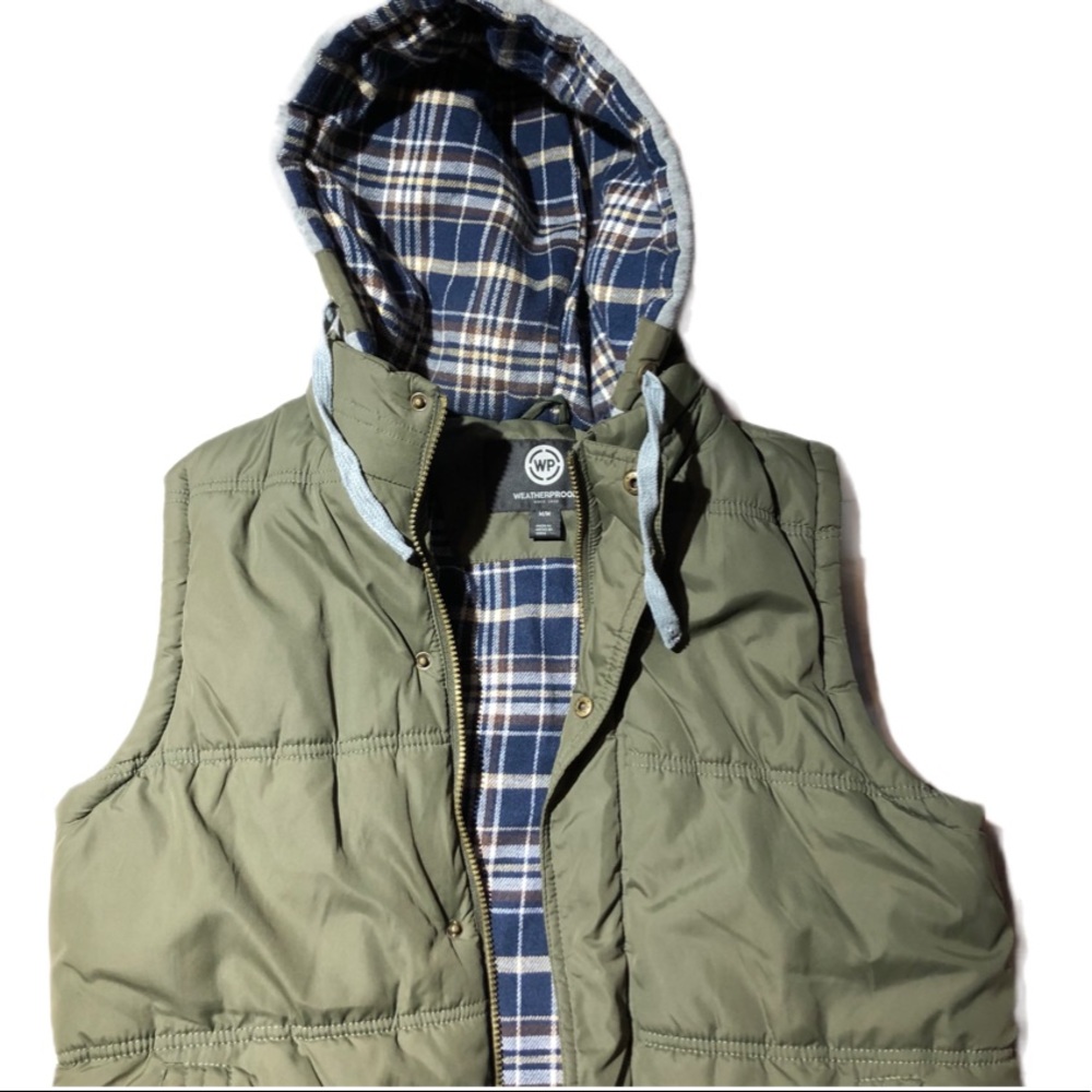 Flannel Lined Puffer Vest Weatherproof
